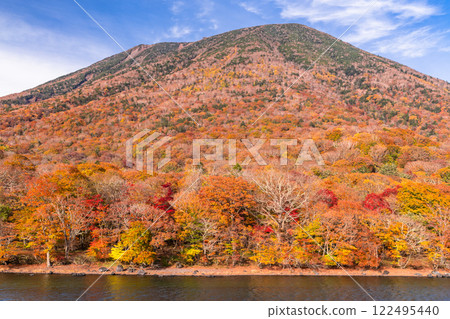 Tochigi Prefecture: Autumn in Oku-Nikko and Mt. Nantai with autumn leaves 122495440