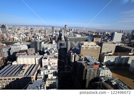 The Fine Tower Otemae, Osaka, Tenmabashi, View from the lounge of the tower apartment, Osaka Castle, Tenmabashi, Kyobashi, 122496072