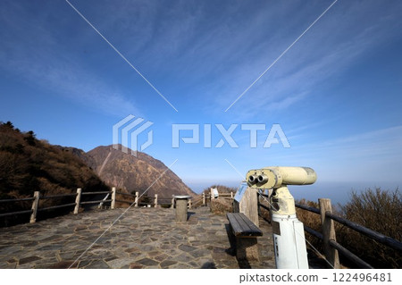 Nagasaki in January, clear skies over Mount Unzen Fugen, Heisei Shinzan, a trip to learn about the horror of natural disasters, Unzen Onsen, Geopark, Shimabara Peninsula 122496481