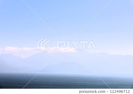 Nagasaki in January, clear skies over Mount Unzen, Mount Heisei-Shinzan, Tachibana Bay, Imorimachi, and Chijiwa Cultural Center 122496712