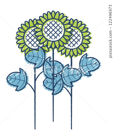 簡單的手繪向日葵插圖 簡單的手繪向日葵插圖 122496973