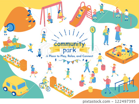 People having fun at a local park 122497395