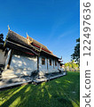Temple architecture at Wat Phra Singh in Chiang Mai, Thailand 122497636