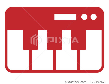 MIDI keyboard icon red MIDI keyboard icon red 122497679