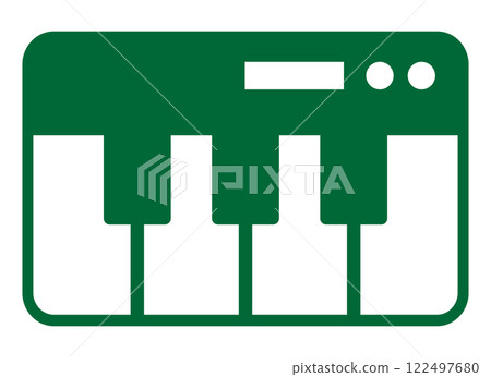 MIDI keyboard icon green 122497680