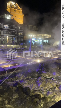 Steaming hot springs in the hot spring town Steaming hot springs in the hot spring town 122497896