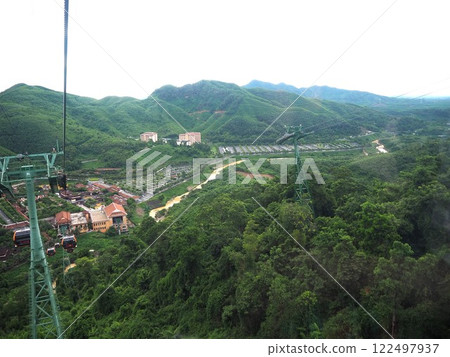 Mountain scenery seen from the ropeway at the theme park "Bana Hills" in Da Nang 122497937