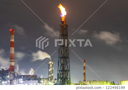 [Kanagawa Prefecture] Factory night view/Kawasaki night light 122498199