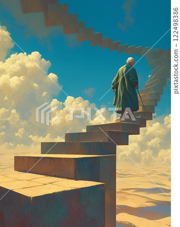 Philosophical absurdity Fantastic landscape Old man Philosophical absurdity Fantastic landscape Old man 122498386