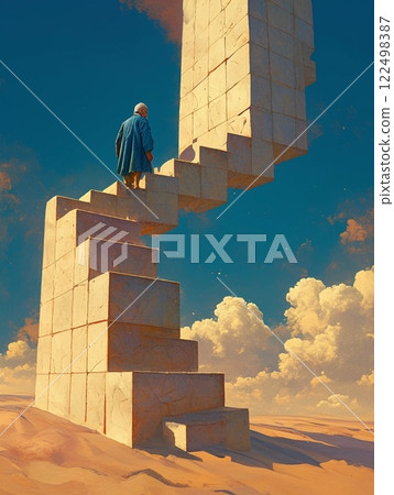 Philosophical absurdity Fantastic landscape Old man Philosophical absurdity Fantastic landscape Old man 122498387