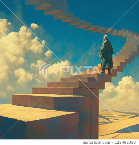 Philosophical absurdity Fantastic landscape Old man Philosophical absurdity Fantastic landscape Old man 122498388