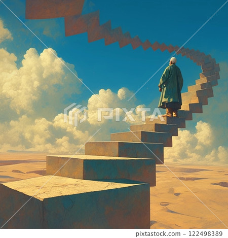 Philosophical absurdity Fantastic landscape Old man 122498389