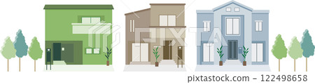 Simple housing illustration set 122498658