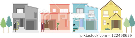 Simple housing illustration set 122498659