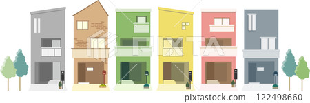 Simple housing illustration set Simple housing illustration set 122498660