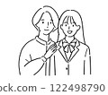 A female student in a school uniform and an older woman 122498790