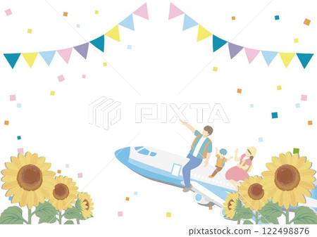 Travel Summer Family Kids Airplane Travel Isometric Style Background Illustration Material Travel Summer Family Kids Airplane Travel Isometric Style Background Illustration Material 122498876