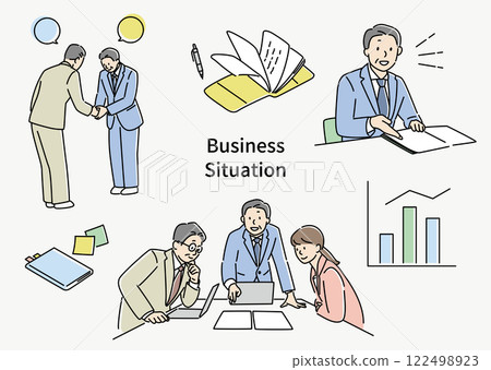 高級男士和年輕員工的商務場景（彩色） 122498923