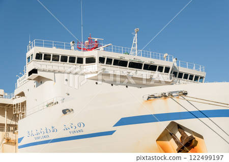 [The bridge wheelhouse of the Sunflower Furano, anchored in Oarai Port] 122499197