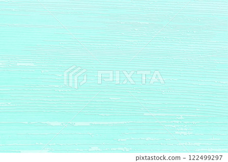 A cute abstract image of a pop, bright mint blue with a white woodgrain embossed stripe pattern 122499297