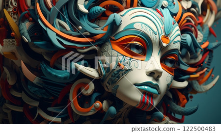 Capturing intricate details captivates in stunning 3D illustration 122500483