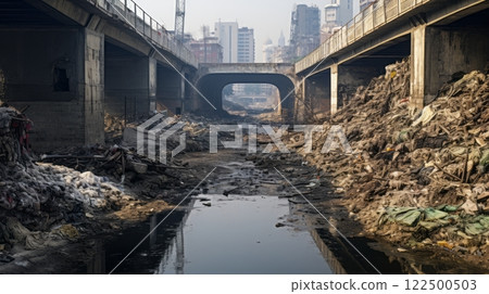 Neglected and deteriorating urban structures, visual pollution 122500503