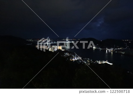 (Kyushu, Nagasaki Prefecture) Night view of Nagasaki Megami Bridge 122500718