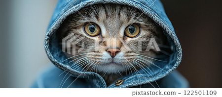 Cute cat in clothes 122501109