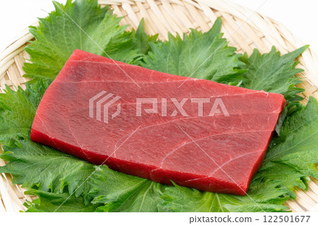 美味的紅色金槍魚牛排的特寫 美味的紅色金槍魚牛排的特寫 122501677