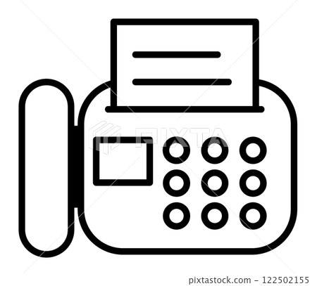 透過電話線發送和接收文件和文件的傳真機插圖 122502155