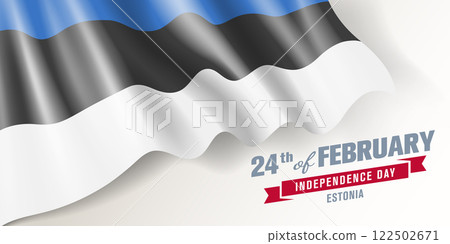 Estonia independence day vector banner, greeting card 122502671