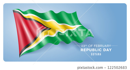 Guyana republic day vector banner, greeting card 122502683