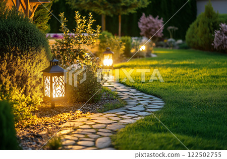 Residential image: Garden and stylish lighting Residential image: Garden and stylish lighting 122502755