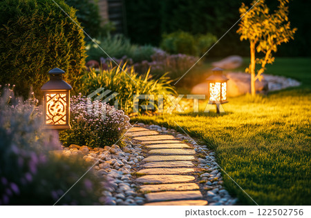 Residential image: Garden and stylish lighting Residential image: Garden and stylish lighting 122502756