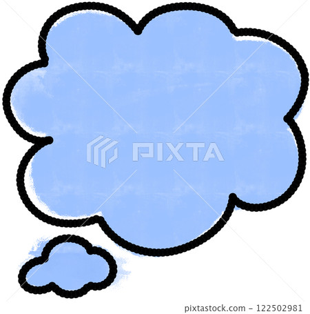 blue background thought bubble 122502981