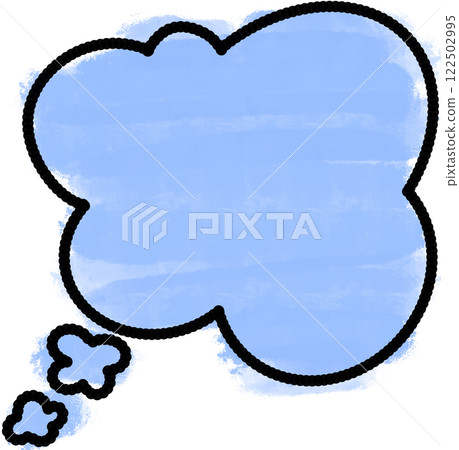 blue background thought bubble 122502995