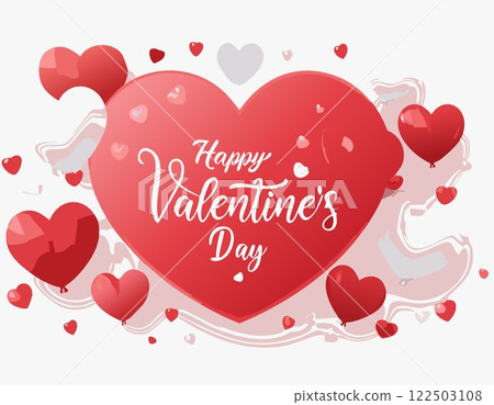 Concept for Happy Valentine's Day poster. Template for Valentine celebration. Vector illustration. Concept for Happy Valentine's Day poster. Template for Valentine celebration. Vector illustration. 122503108