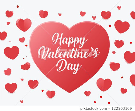 Concept for Happy Valentine's Day poster. Template for Valentine celebration. Vector illustration. 122503109