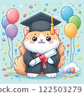 Cat doing graduation ceremony 122503279