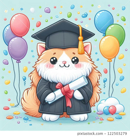Cat doing graduation ceremony 122503279