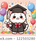 Cat doing graduation ceremony 122503280