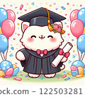 Cat doing graduation ceremony 122503281