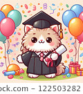 Cat doing graduation ceremony 122503282