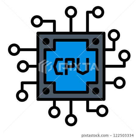 CPU 圖示，CPU 是處理和計算電腦上資訊的處理單元 122503334