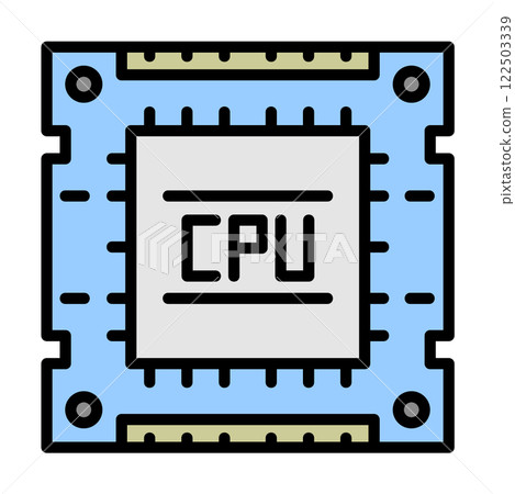 CPU 圖示，CPU 是處理和計算電腦上資訊的處理單元 122503339