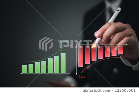 Cost control and quality optimization. Business strategy and project management concept. Products or services to improve customer satisfaction. productive business Cost control and quality optimization. Business strategy and project management concept. Products or services to improve customer satisfaction. productive business 122503501