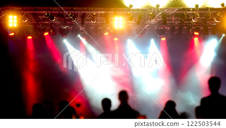 crowd and spotlights 122503544
