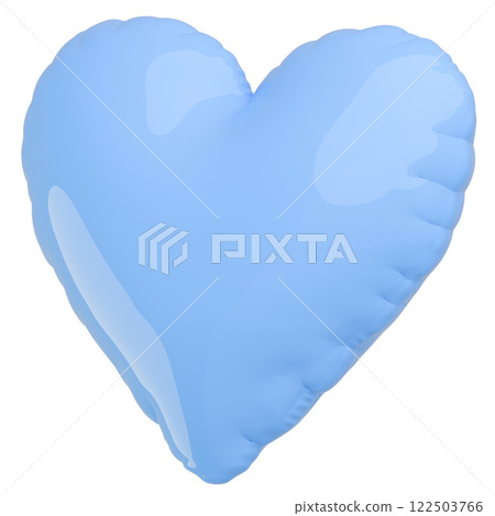 3D image_heart balloon_light blue 122503766