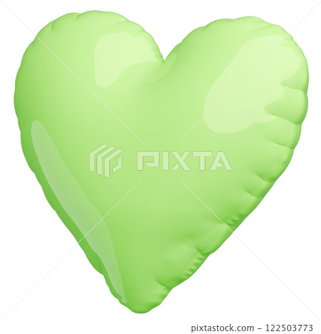 3D image_heart balloon_yellow green 122503773