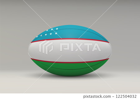 Uzbekistan Rugby Ball with National Flag Design Uzbekistan Rugby Ball with National Flag Design 122504032